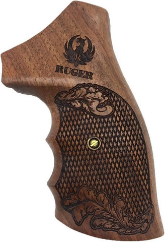 handicraftgrips GPW27## New Ruger GP100 Super Redhawk Grips Checkered Laser Flower Engraved Hard Wood Finger Groove Handmade Birthday Newyear Christmas Gift Sport for Men Fathers Day Handcraft By