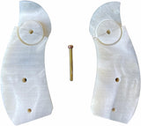 handicraftgrips Smith & Wesson K/l Frame Round Butt Revolver Grips White Pearl Color Polymer Smooth Resin Finger Groove Silver Medallions Handmade S&W K/L K L Frame Round Butt Model 10 12 13 19 460 500 547 581 586 64 65 66 (Post 1995) 681 686 #KRR01 KRW