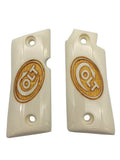 MTR01 ## New Grips for Colt Mustang Checkered pocketlite Pistol White Ivory Resin Polymer Laser Logo Handmade Handcraft beautiful Nice Birthday Gift Sport For Men Man by Handicraftgrips