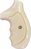 New Grips Rossi small frame round butt grips R352 R461 R462 six shot revolver chambered in .38 Special or .357 Magnum Grips Checkered White Ivory Resin Polymer Polyester Handcraft Handmade #RRR02