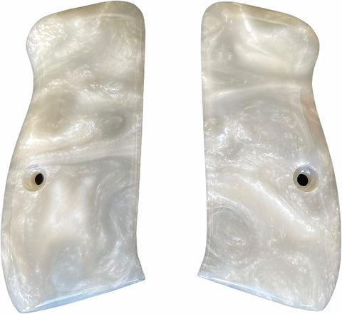 handicraftgrips New Cz75 Cz85 Cz 75/85 Compact Size Grips White Pearl Color Polymer Smooth Resin Handmade #Ccr01