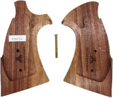 handicraftgrips KRW74## New Smith & Wesson S&W K/L K L Frame Round Butt Grips Hard Wood Laser Logo Checkered Open Back Silver Medallions Handmade Sport Men Birthday Newyear Christmas