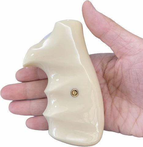 New Rossi Small Frame Square Butt Revolver Grips 67 68 69 71 351 511 515 518 720 971 972 Finger Groove Smooth White Ivory Resin Polymer Polyester Handmade Birthday Newyear Christmas Gift #RSR02