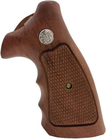 handicraftgrips Krw53## New Smith & Wesson S&W K/L K L Frame Round Butt Grips Hardwood Hard Wood Checkered Open Back Silver Medallions Handmade Handcraft Sport Men Birthday Newyear