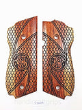 NEW Smith and Wesson S&W Model 39, 52, 439, 539, 639 , 9 Mm, Round Butt Grips Hardwood Wood Smooth Handmade Handcraft Gift Sport for men Skull birthday Newyear Christmas #S3W09