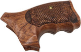 handicraftgrips NSW58## New Smith & Wesson S&W N Frame Square Butt Grips Laser Logo Engraved Silver Medallions Checkered Finger Groove Hard Wood Handmade Handcraft Birthday New Year