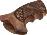 handicraftgrips NSW65## New Smith & Wesson S&W N Frame Square Butt Grips Laser Logo Engraved Silver Medallions Checkered Finger Groove Hard Wood Handmade Handcraft Birthday New Year