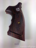 Smith & Wesson K/l Frame Square Butt Revolver Grips Hardwood Checkered Openback Handmade #Ksw31