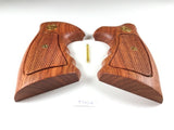 New Colt Python Grips I/ E I E Frame Checkered Hardwood Wood Handmade Gold Medallions Handcraft Birthday New year Christmas Gift Sport For Men Man #Pyw24
