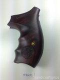 Smith & Wesson K/l Frame Round Butt Revolver Grips Hardwood Finger Groove Smooth Openback Lazer Handmade #Krw31