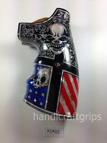 Revolver Grip Inlays Smith & Wesson K/l K L Frame Square Butt Smooth Revolver Grips Hardwoo ...
