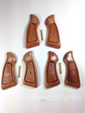 New Smith & Wesson S&w J Frame Square Butt Grips Checkered Hardwood Wood Silver Medallions Handmade #JSW06