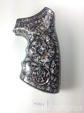 Revolver Grip Inlays Smith & Wesson K/l Frame Square Butt Smooth Revolver Grips Hardwood Mo ...
