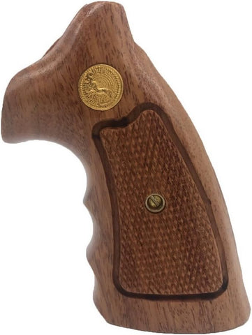 handicraftgrips PYW30## New Colt Python Grips I/E I E Frame Checkered Hard Wood Handmade Gold Medallions Finger Groove Handcraft Birthday New Year Christmas Sport for Men Man