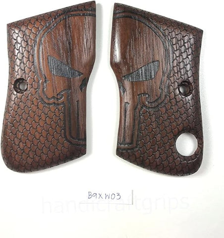 New Beretta 950 950B .22 Short .25 ACP Grips No Safety Cut without safety cut grips All Checkered hardwood handmade Hard Wood Laser beautiful Gift Sport for men #B9XW03