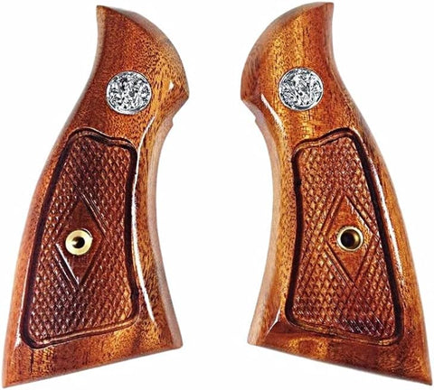 New Smith & Wesson K/L S&W K L Frame Square Butt Revolver Grips Hardwood Hard Wood Finger Groove Smooth Handmade Beautiful Handcraft Special Design Grip Sport for Men Birthday Gift #Ksw45