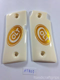 New Grips for Colt Mustang Smooth pocketlite Pistol White Ivory Color Polymer Lazer Resin Handmade Grips #MTR01