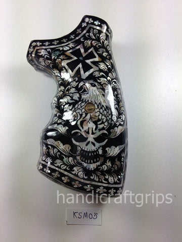 Revolver Grip Inlays Smith & Wesson K/l K L Frame Square Butt Smooth Revolver Grips Hardwoo ...
