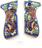 New Beretta 92 92F 92G 92FS FS 92SB 96 M992 M9 Full Size Grips FULL SIZE Hardwood Wood Smooth Mother of Pearl Inlay Handmade #BFM06