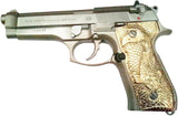 BFG01 ## New Beretta92 Beretta 92 92F 92G 92FS FS 92SB 96 M992 M9 Full Size Grips aluminium gold plated Hand Engraved Handcraft Birthday Fathers day Christmas Newyear Gift Sport Men By handicraftgrips