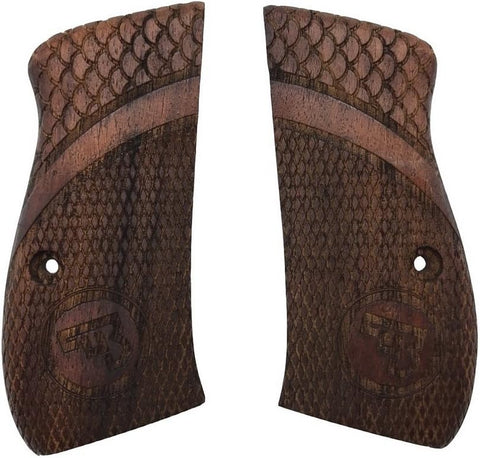 CCW54## New Cz75 Cz85 CZ 75 85 Cz 75/85 CZ P-01 CZ P-06 Compact Size Grips Laser Logo Hard Wood Checkered Handmade Handcraft Beautiful Skull Sport for Men Birthday Gift by Handicratgrips
