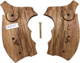 handicraftgrips NRW27## New Smith & Wesson S&W N Frame Round Butt Grips 22 25 29 325 327 329 520 610 625 627 629 Hard Wood Laser Logo Engraved Checkered Finger Groove Handcraft Special Birthday Gift
