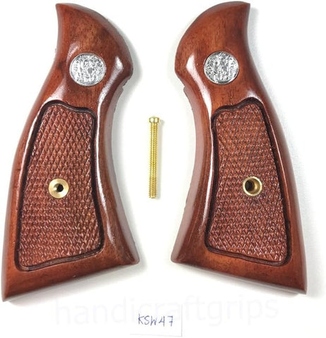 New Smith & Wesson K/L S&W K L Frame Square Butt Revolver Grips Hardwood Hard Wood Finger Groove Smooth Handmade Beautiful Handcraft Special Design Grip Sport for Men Birthday Gift #Ksw47
