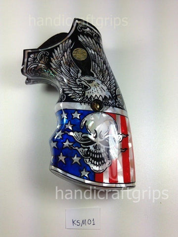 Revolver Grip Inlays Smith & Wesson K/l K L Frame Square Butt Smooth Revolver Grips Hardwoo ...