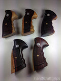 Smith & Wesson K/l Frame Square Butt Revolver Grips Hardwood Checkered Openback Handmade #Ksw33