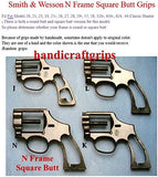 handicraftgrips New Smith & Wesson S&W N Frame Square Butt Grips S & W Smooth Finger Groove Hardwood Wood Silver Medallions Handmade Beautiful Sport for Men Birthday Gift #Nsw28