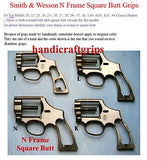 handicraftgrips New Smith & Wesson S&W N Frame Square Butt Grips Checkered Open Back Silver MedallionsHardwood Wood Handmade #Nsw25