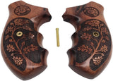 handicraftgrips T2W04## New Taurus Model 85 856 M 85 M85 M856 .38 Special 2" 2 inch Grips Hard Wood Checkered Finger Groove Handmade Handcraft Birthday Gift Fathers Day Sport for Men Man Design