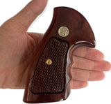 Smith & Wesson K/l Frame Square Butt Revolver Grips Hardwood Finger Groove Checkered Handmade #Ksw01