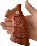 handicraftgrips New Smith & Wesson N Frame Round Butt Grips Checkered Hardwood Open Back #NRW03