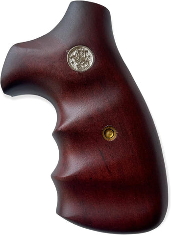 Smith & Wesson K/l S&W K L Frame Square Butt Grips Hardwood Checkered Finger Groove Silver Medallions Handmade #KSW34