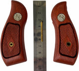 Smith & Wesson K/l Frame Round Butt Grips Hardwood Checkered Handmade #Krw24