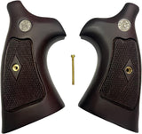 New Smith & Wesson N Frame Square Butt Grips Checkered Hardwood Open Back #Nsw18