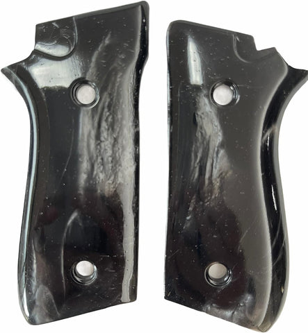 handicraftgrips New Taurus Pt92 Pt99 Pt100 Pt101 Decocker PT pt 92 99 100 101 Black Pearl Color Polymer Resin Grips Handmade #Tpr02