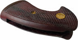 handicraftgrips New Colt Python Grips I/E Frame Checkered Open Back Hardwood Handmade Gold Medallions #Pyw13