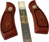 Smith & Wesson K/l Frame Round Butt Grips Hardwood Checkered Handmade #Krw24