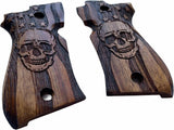 New Beretta 81 and 84 F/fs .380 81F 81FS 84F 84FS Hard Wood Checkered Handmade Handcraft Gift Birthday Christmas Newyear Sport for Men Laser Lazer Skull Special Design Beautiful #B8w09