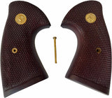 handicraftgrips New Colt Python Grips I/E Frame Checkered Open Back Hardwood Handmade Gold Medallions #Pyw13