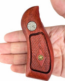 Smith & Wesson K/l Frame Round Butt Grips Hardwood Checkered Handmade #Krw24