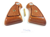 New Smith & Wesson S&w J Frame Square Butt Grips Checkered Hardwood Wood Silver Medallions Handmade #JSW06