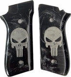 New Taurus Pt92 Pt99 Pt100 Pt101 Decocker PT pt 92 99 100 101 Grips Black Pearl Color Polymer Resin Lazer Skull Handmade Birthday Newyear Sport for Men for him Design Handcraft #Tpr05