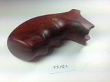 Smith & Wesson K/l Frame Round Butt Revolver Grips Hardwood Finger Groove Smooth Openback Handmade #Krw27
