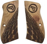 CCW45 ## New Cz75 Cz85 CZ 75 85 Cz 75/85 CZ P-01 CZ P-06 Compact Size Grips Laser Logo Hard Wood Checkered Handmade Handcraft Beautiful Skull Sport for Men Birthday Gift By Handicratgrips