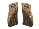 CCW45 ## New Cz75 Cz85 CZ 75 85 Cz 75/85 CZ P-01 CZ P-06 Compact Size Grips Laser Logo Hard Wood Checkered Handmade Handcraft Beautiful Skull Sport for Men Birthday Gift By Handicratgrips