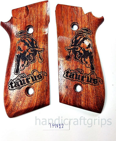 New Taurus Pt92 Pt99 Pt100 Pt101 with Decocker PT pt 92 99 100 101 Hardwood Wood Lazer Grips grips Handmade Checkered Handmade #Tpw12