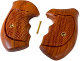 handicraftgrips Rossi Small Frame Round Butt Revolver Grips Checkered Hardwood Handmade